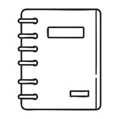 Fototapeta premium Spiral-bound sketchbook with hardcover and spiral rings. Vector illustration
