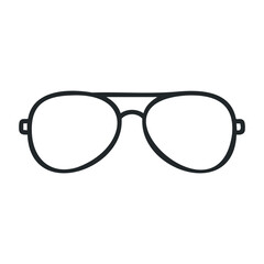 Fototapeta premium Classic aviator sunglasses design in black frame with clear lenses. Vector illustration