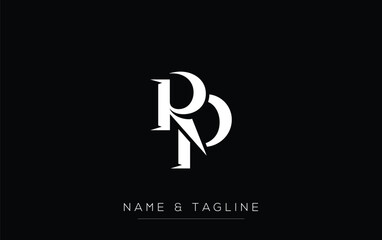 RP Elegant Monogram Logo Design Featuring Stylized Letters. A sophisticated monogram logo representation showcasing artistic typography with a modern design