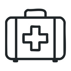 Obraz premium First aid kit icon design with medical cross symbol. Vector illustration