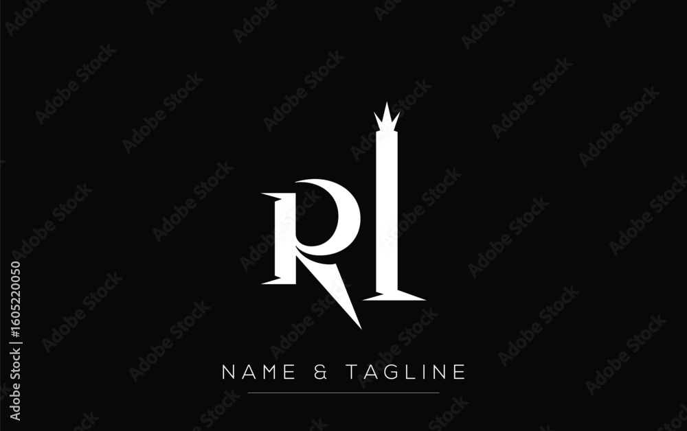 Poster rl elegant monogram logo design featuring stylized letters. a sophisticated monogram logo representa