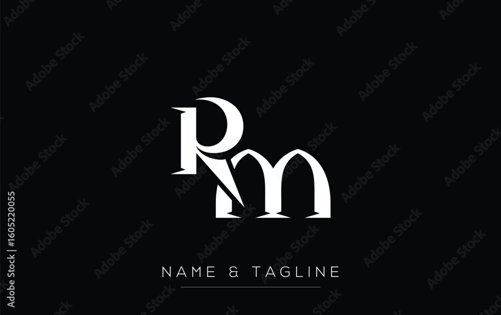 Poster rm elegant monogram logo design featuring stylized letters. a sophisticated monogram logo representa
