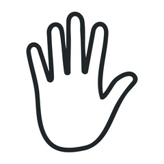 Fototapeta premium Hand outline illustration with simple black lines on white background. Vector illustration