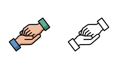 Iconic Depiction of Helping Hands Symbolizing Support Partnership and Connection in Vector Format