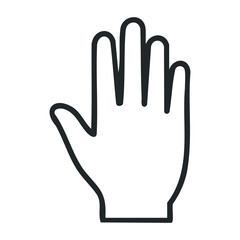 Fototapeta premium Simple black outline of an upraised human hand. Vector illustration
