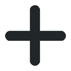 Obraz premium Minimalist black plus sign on white background symbolizing addition. Vector illustration