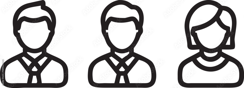 Poster silhouette of a person with a thought bubble on a white background user profile icon
