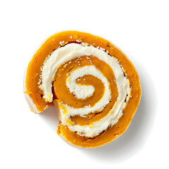 Fototapeta premium Spiral Roll with Creamy Filling and Orange Exterior