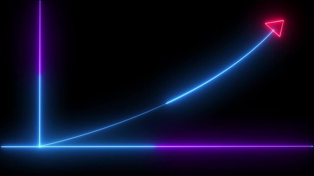 blue color saber business with glowing graph bar animation video with black background.