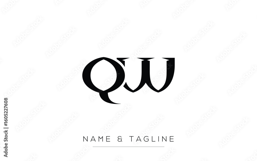 Poster qw elegant monogram logo design featuring stylized letters. a sophisticated monogram logo representa