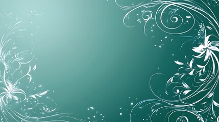 Teal floral decorative background (1)