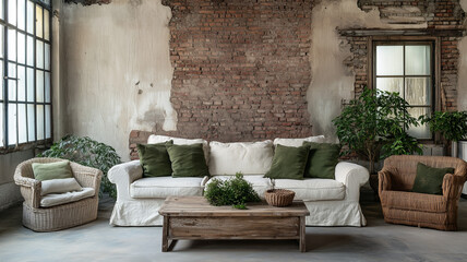 Framed Art Mockup, Living Room, Blank Wall, Minimalist Design