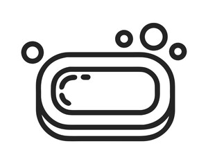 Icon of Soap Bar with Bubbles Cleanliness and Hygiene Illustration for Websites and Design