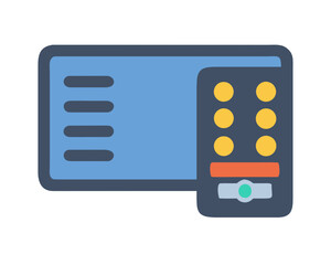 Flat Icon Design Air Conditioner with Remote Control