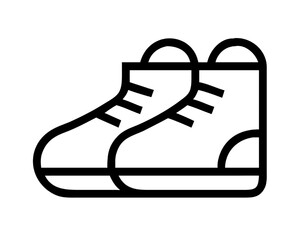 Clean Icon of a Pair of Stylish High-Top Shoes