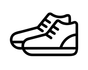 Clean Line Art Icon of a Pair of Modern Athletic Shoes, Perfect for Casual Footwear and Lifestyle Design.