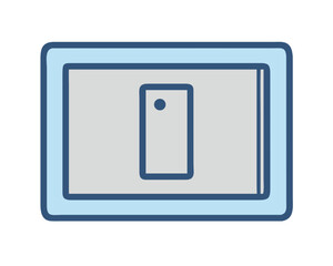 Flat Icon of a Light Switch in Blue Simple Design for Electricity and Energy Concepts