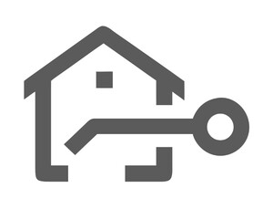 Home Key Icon Minimalist House Key Vector Illustration
