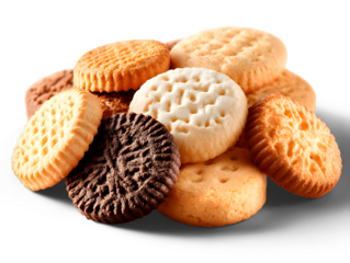 Biscuit Bonanza: An assortment of meticulously crafted biscuits, each exuding unique textures and rich, inviting hues, beckons with a promise of delightful indulgence.