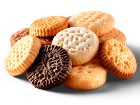 Biscuit Bonanza: An assortment of meticulously crafted biscuits, each exuding unique textures and rich, inviting hues, beckons with a promise of delightful indulgence.