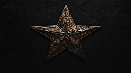 Fototapeta premium Ornate gold star on dark stone (1)