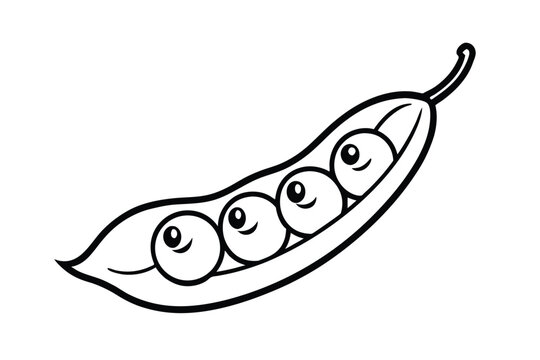 Cute Peas In A Pod Giggling Legume Mascot - Powered by Adobe
