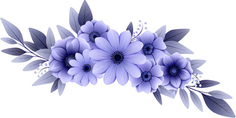 Fototapeta premium collection of vibrant blue flowers png images isolated 0n white background, png, ai generated.