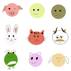 set of funny animals