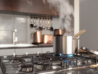 Luxury Modern Interior Design Collection – Kitchen, Living Room, Bedroom & Bathroom 3D Renders

