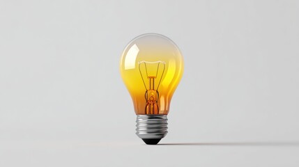 Single glowing light bulb