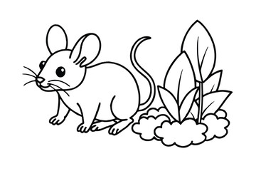 Little Mouse In The Garden Illustration