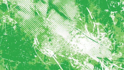Abstract green background with halftone dots and organic textures