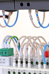 Connecting the electrical module using copper electrical insulated wires. 