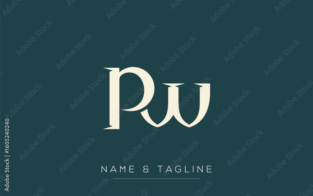 Poster pw elegant monogram logo design featuring stylized letters. a sophisticated monogram logo representa