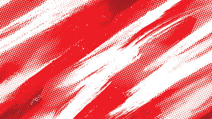 Abstract red and white brush stroke background with diagonal lines