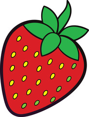 Strawberry colorful vector on a white background