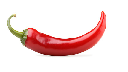 A red chili pepper with a green stem
