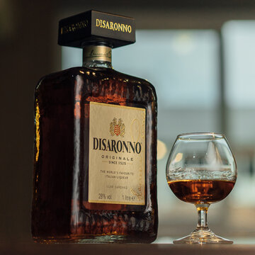 Disaronno Italian originale liqueur booze bottle editorial content classic and elegant drink

