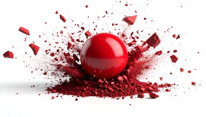 Red sphere shattering