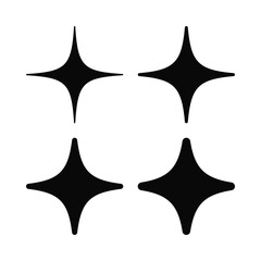 Rounded Four Point Stars Icon Set