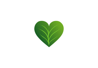 Eco Heart Logo,Leaf Heart Logo,Heart with leaf logo  On transparent Design