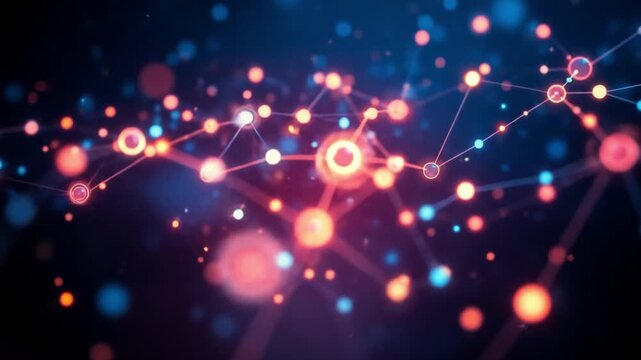  Abstract Glowing Particle Network in Motion