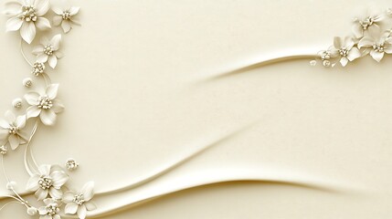 Delicate floral relief on a cream background