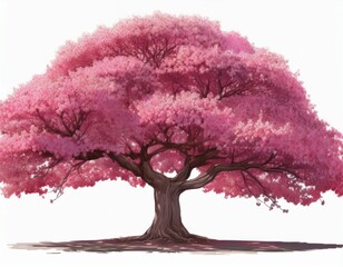 Obraz premium pink tree with transparent backgrount