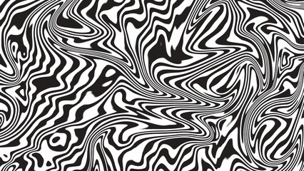 Abstract black and white psychedelic zebra stripe pattern