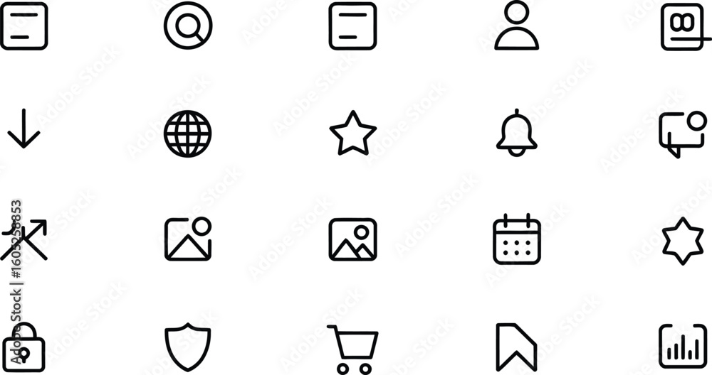 Poster collection of hand drawn doodle icons for web and mobile applications