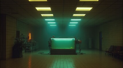 Futuristic laboratory hallway