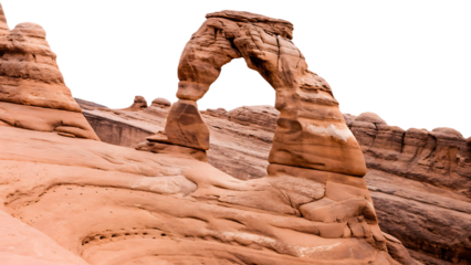 delicate arch park isolated on white background, png, ai generated.