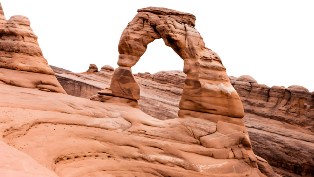 delicate arch park isolated on white background, png, ai generated.