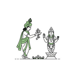 Krishna Participating in Sacred Ritual